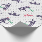 Papier Cadeau Dinosaure rose violet Joyeux anniversaire (Coin)