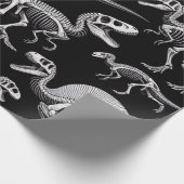 Papier Cadeau Dinosaure Skeletons Fossiles Bons Blancs (Coin)