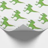 Papier Cadeau Dinosaure-T-Rex vert mignon (Coin)