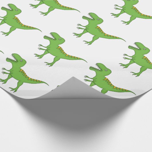 Papier Cadeau Dinosaure-T-Rex vert mignon (Coin)