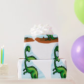 Papier Cadeau Dinosaure Vert