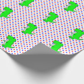 Papier Cadeau Dinosaure vert Rouge Bleu Pois papier enveloppant (Coin)