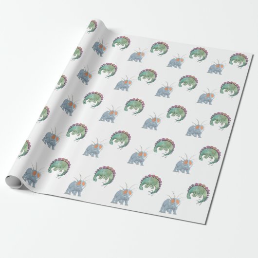 Papier Cadeau Dinosaures (Déroulé)