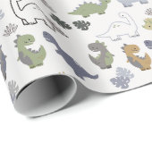Papier Cadeau Dinosaures (Coin rond)