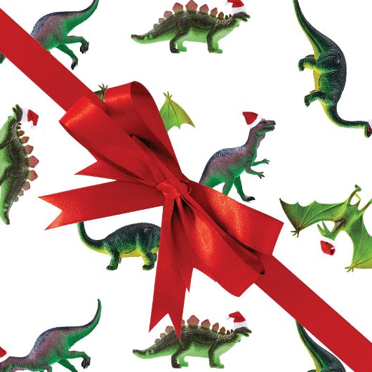 Papier Cadeau Dinosaures à Santa Hats