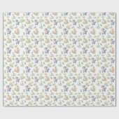 Papier Cadeau Dinosaures aquarelle blanc (Plat)