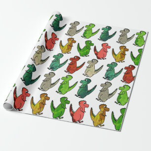 Papier Cadeau Dinosaures colorés