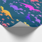 Papier Cadeau Dinosaures colorés mignon Motif (Coin)