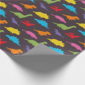 Papier Cadeau Dinosaures colorés motif, enfants (Coin)
