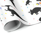 Papier Cadeau Dinosaures d'anniversaire (Coin rond)