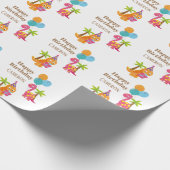 Papier Cadeau Dinosaures d'anniversaire coloré (Coin)