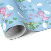 Papier Cadeau Dinosaures de bébé (Coin rond)