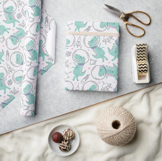 Papier Cadeau Dinosaures de l'espace, Dinosaures mignons, Navire (Artisanat)