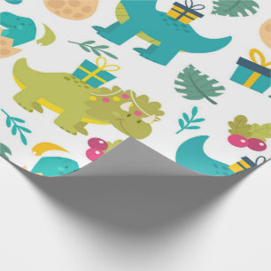 Papier Cadeau Dinosaures de Noël