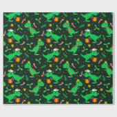 Papier Cadeau Dinosaures de Noël (Plat)
