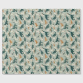 Papier Cadeau Dinosaures de Noël pour enfants (Plat)