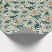 Papier Cadeau Dinosaures de Noël pour enfants (Coin)