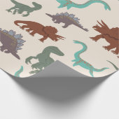 Papier Cadeau Dinosaures Enfants Joueurs  (Coin)