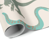 Papier Cadeau Dinosaures Enfants Joueurs  (Coin rond)