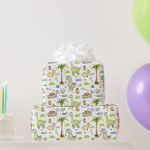 Papier Cadeau Dinosaures et tortues
