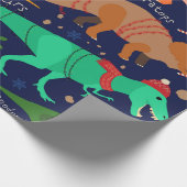 PAPIER CADEAU DINOSAURS REPOUSSÉS POUR NOËL (Coin)