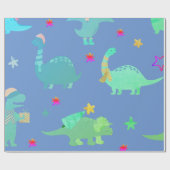 PAPIER CADEAU DINOSOAR AMUSANT DANS LE LIVRE BLEU KID'S WRAPPER (Plat)