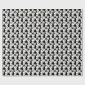 Papier Cadeau Dinus blanc sur noir (Plat)