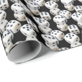 Papier Cadeau Dinus blanc sur noir (Coin rond)