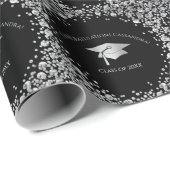 Papier Cadeau Diplômation Noir et Argent (Coin rond)