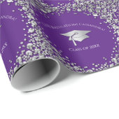 Papier Cadeau Diplômation Violet et Argent (Coin rond)