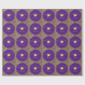 Papier Cadeau Diplômation Violet et Or (Plat)