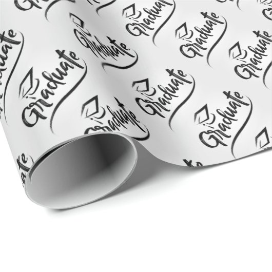 Papier Cadeau Diplômé avec une limite de diplôme (Coin rond)