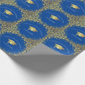 Papier Cadeau Diplômé Bleu et Or (Coin)