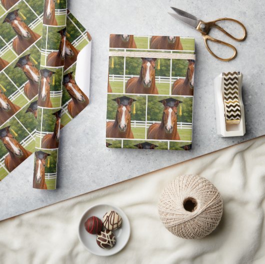 Papier Cadeau Diplômé Cheval Alezan (Artisanat)
