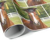 Papier Cadeau Diplômé Cheval Alezan (Coin rond)