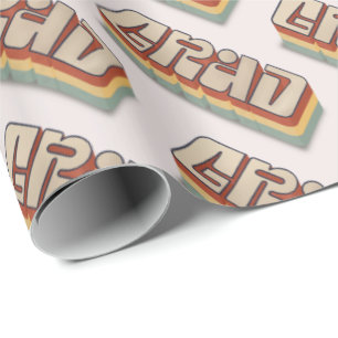 Papier Cadeau Diplômé de 3D rétro moderne