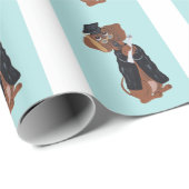 Papier Cadeau Diplômé de Dachshund (Coin rond)