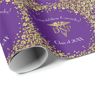 Papier Cadeau Diplôme de pratique infirmière avancée Violet Or