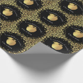 Papier Cadeau Diplôme d'enseignant Noir Or (Coin)