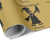 Papier Cadeau Diplôme d'or - Félicitations (Coin rond)