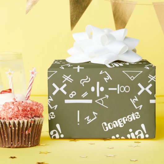 Papier Cadeau Diplômé en mathématiques de bronze (Fête d'anniversaire)