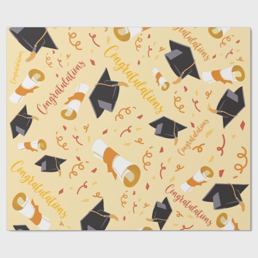 Papier Cadeau Diplôme Félicitations Enveloppement Papier (Plat)