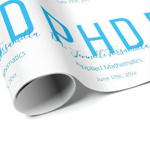 Papier Cadeau Diplômé Garder l'amour blanc Nom bleu Diplôme P