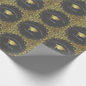Papier Cadeau Diplômé Gris et Or (Coin)