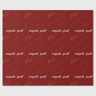 Papier Cadeau Diplômé Marron et Or