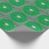 Papier Cadeau Diplômé Vert et Argent (Coin)