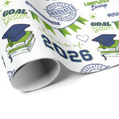 Papier Cadeau Diplômés des classes Bleue et Verte de 2026 (Coin rond)