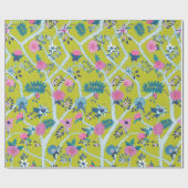 Papier Cadeau Direction de la pivoine de Citron (Plat)