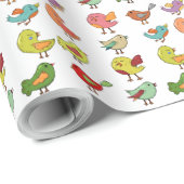 Papier Cadeau Direction Motif des oiseaux de Kid Cute Environnem (Coin rond)
