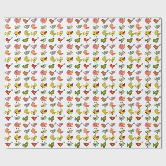 Papier Cadeau Direction Motif des oiseaux de Kid Cute Environnem (Plat)